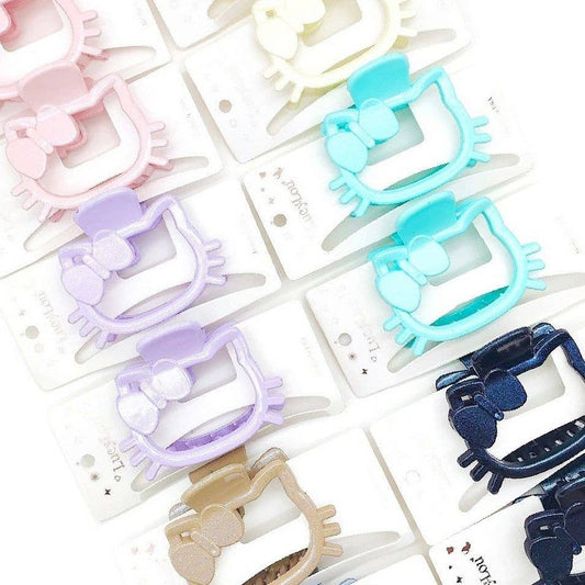 1528 Cute Kitty Face Hair Claw Clip Set