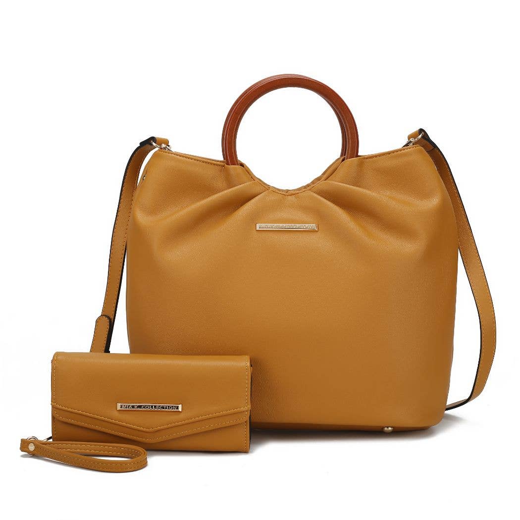 Leilani Vegan Leather Tote Bag with Wallet by Mia K
