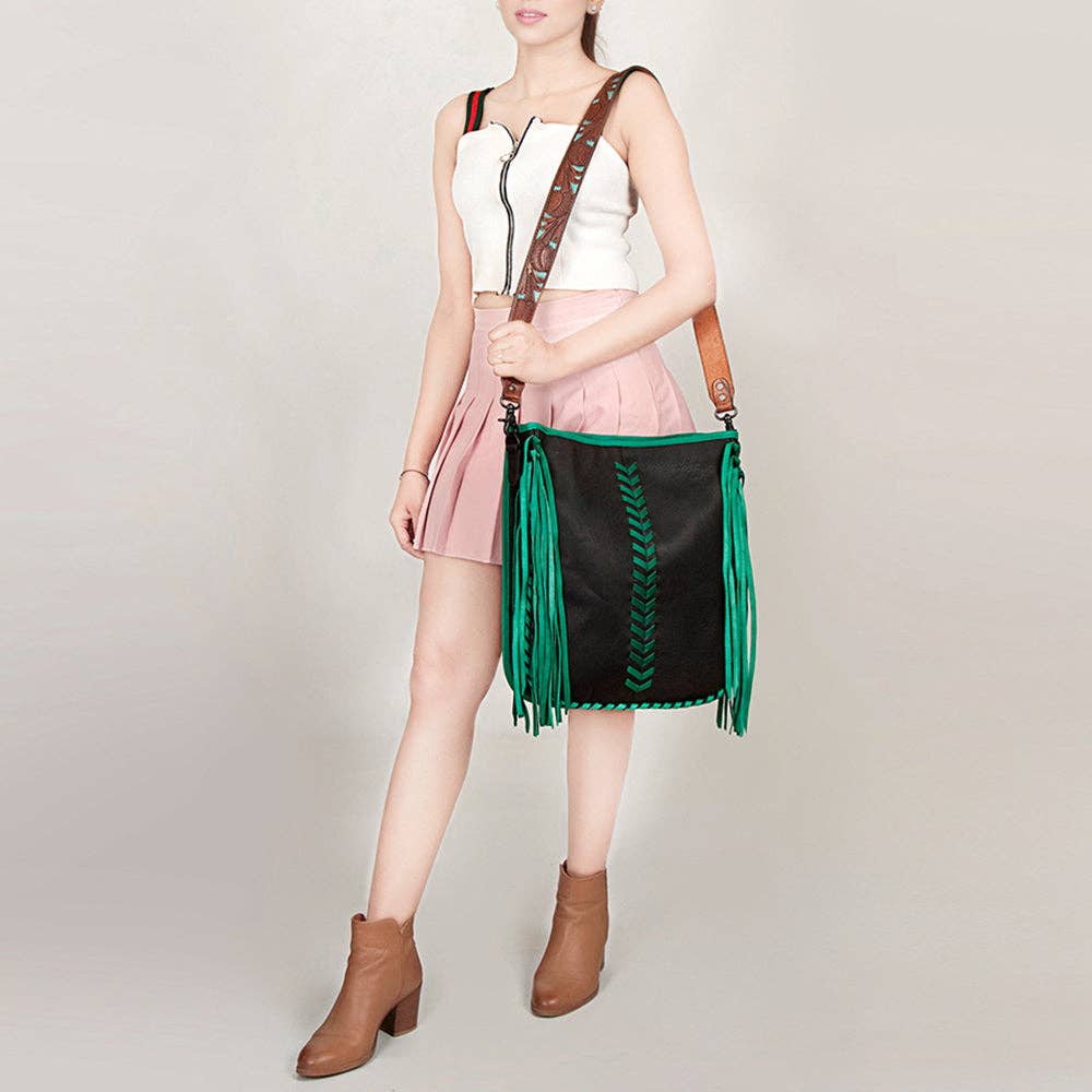 LC-ADBGZ135BK Crossbody Genuine Western Leather Women Bag