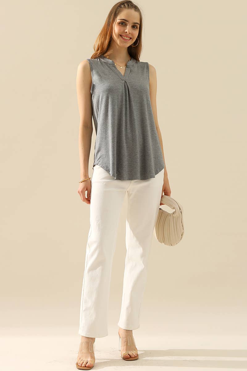 CWTTSL192-P_JOHNNY COLLARS SLEEVELESS BLOUSE SHIRTS TOPS