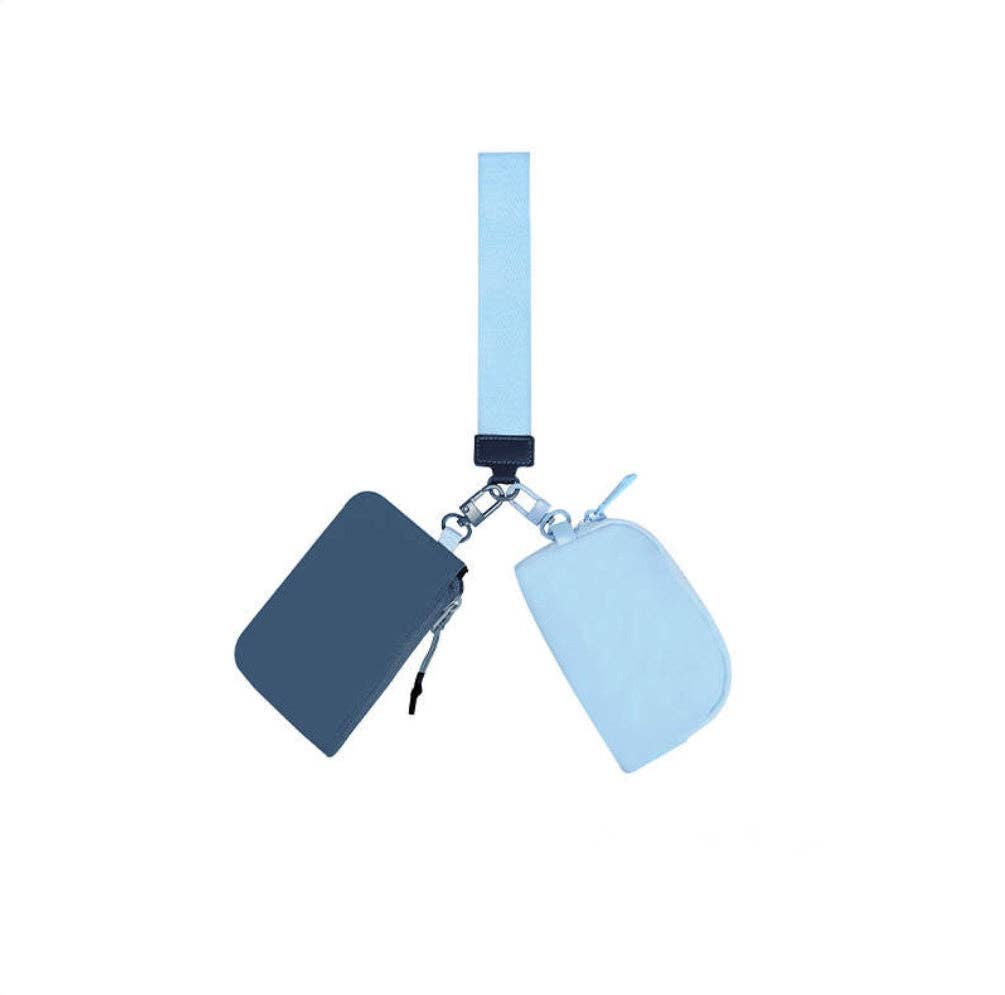 Clippable Dual Pouch Wristlet Wallet