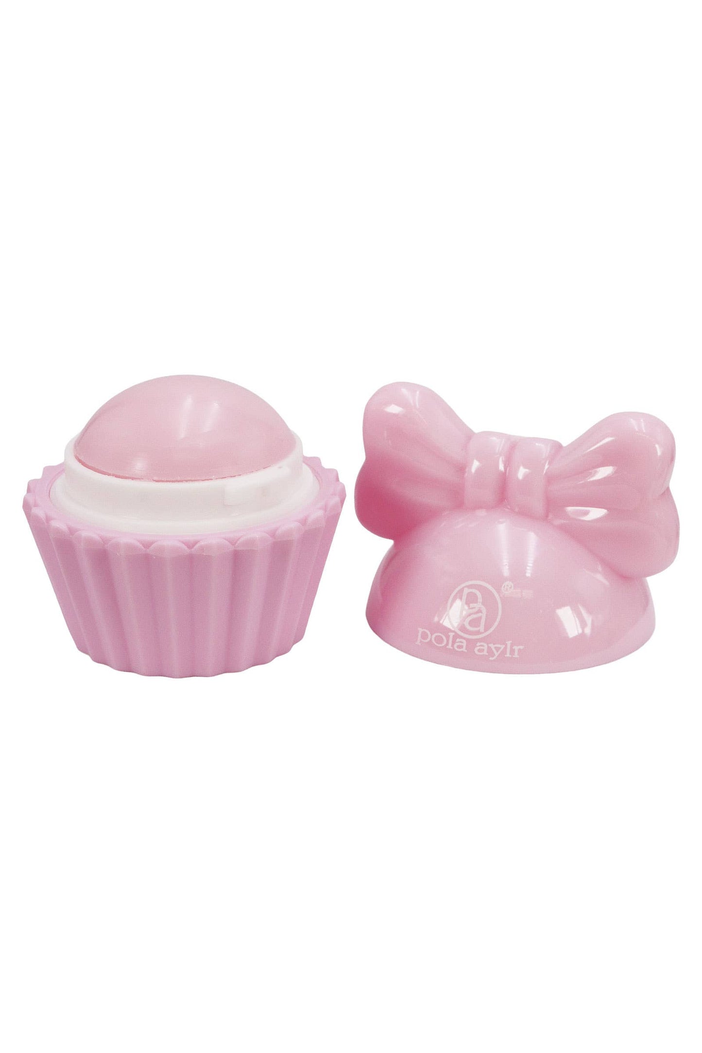 Cupcake Ribbon Bow Round Lip Balm -