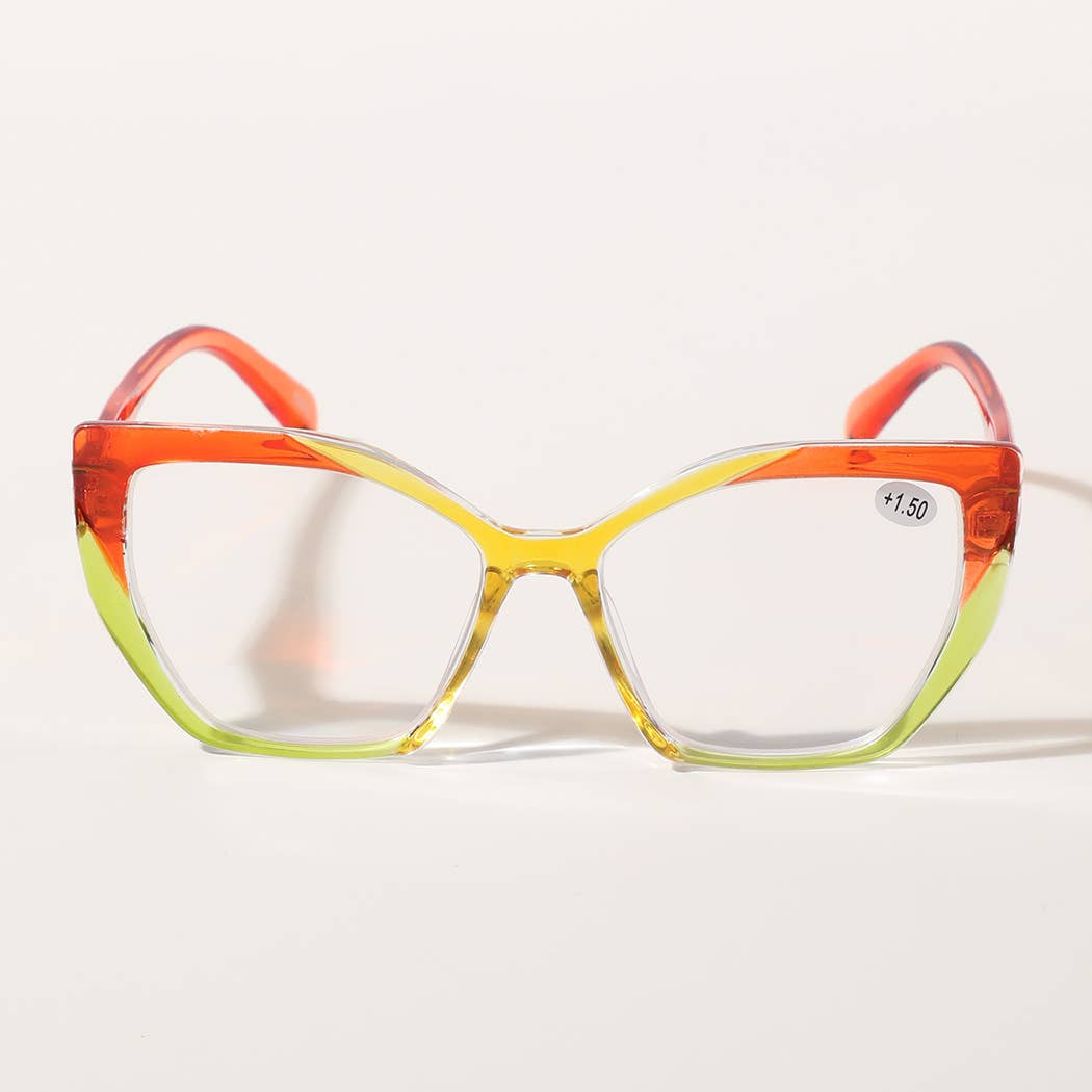 Multi-Tone Transparent Frame Reading Glasses
