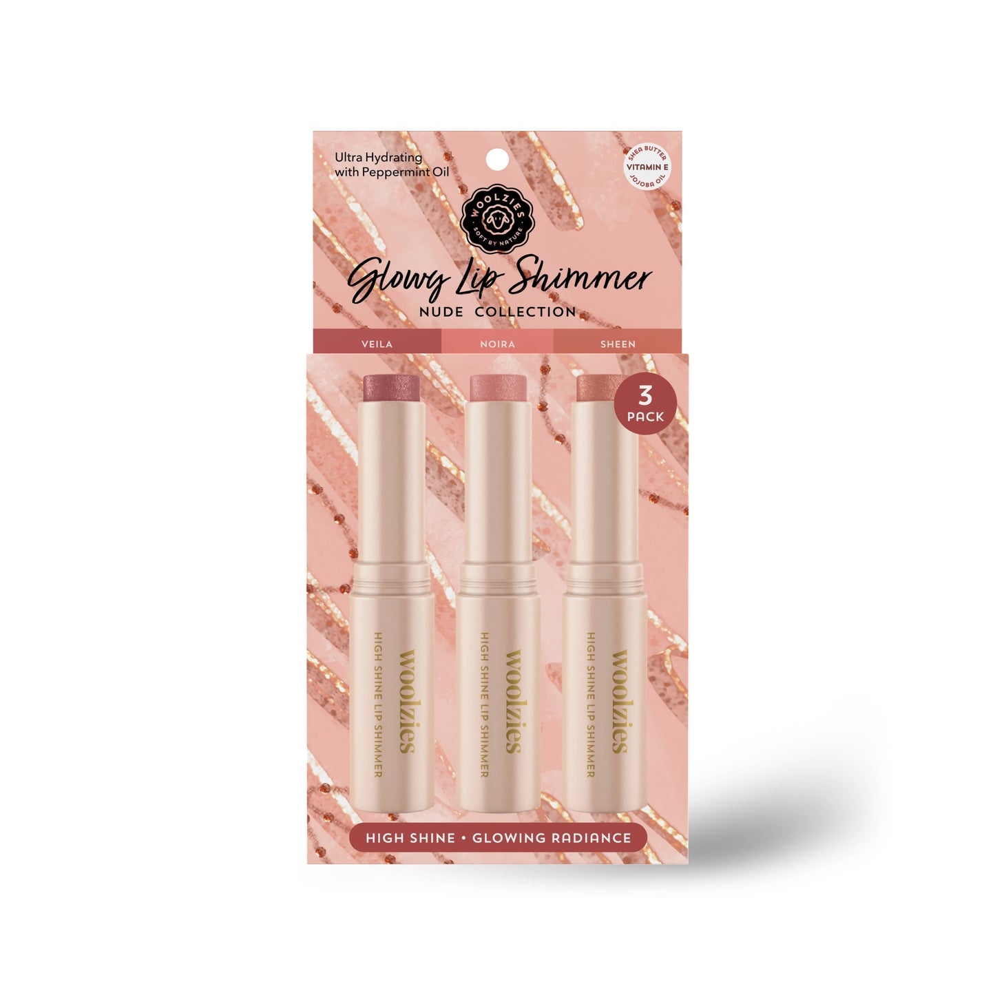 Glowy Lip Shimmer Trio – Nude Collection