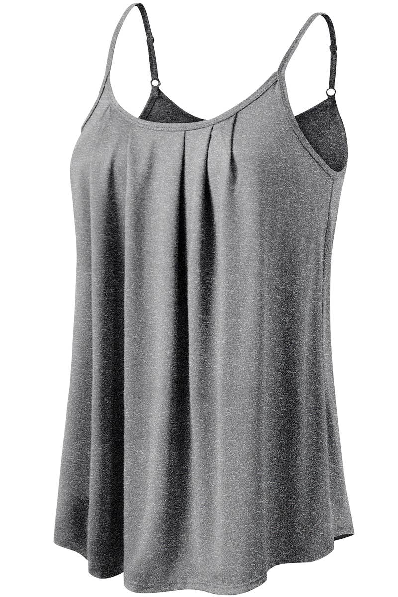 CWTTK229-P_Sleeveless Pleated Layered Cami Tank Knit Top