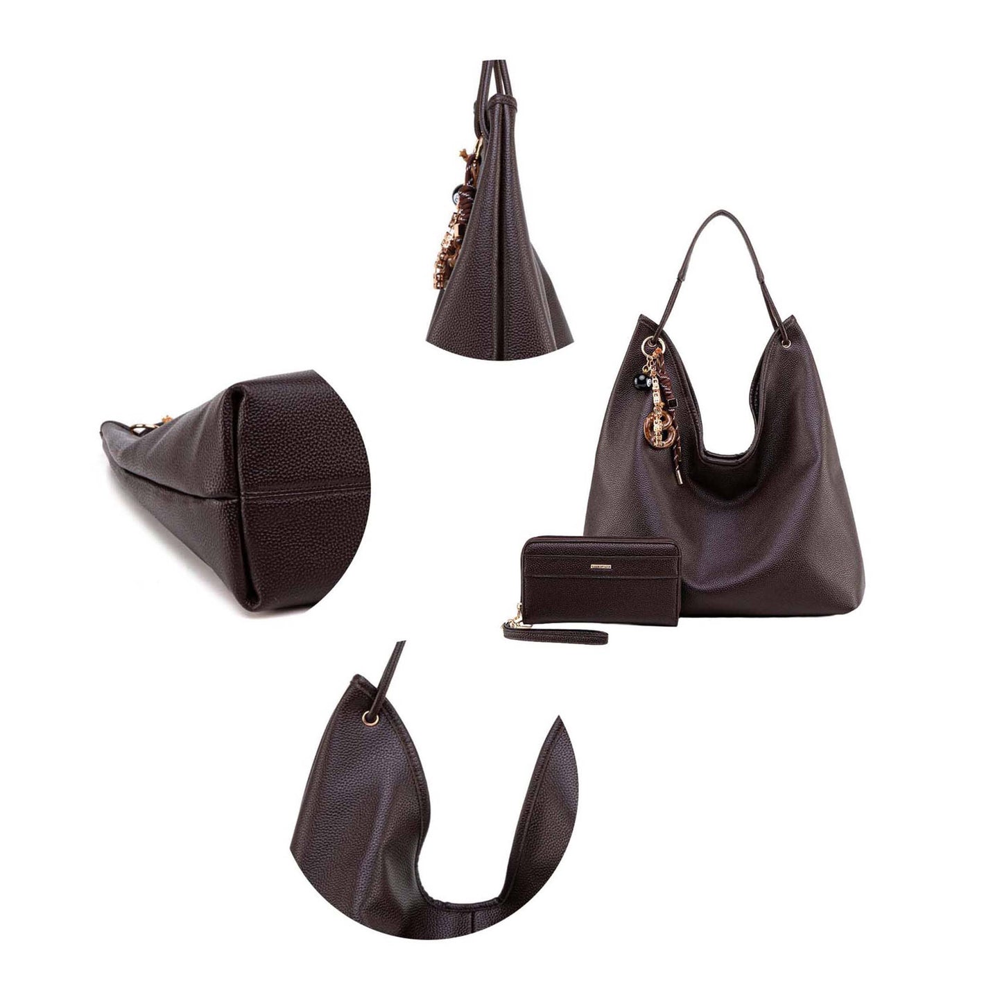 MKF Eloa Women's Hobo Bag with Wallet- 2-piece set by Mia K