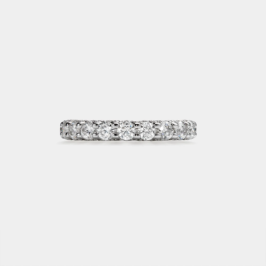 Moissanite Eternity Engagement Ring in 925 Sterling Silver