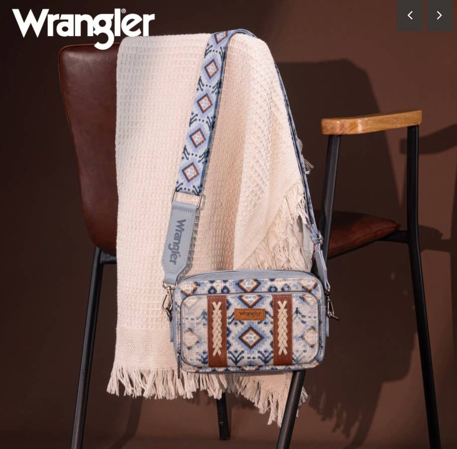 Wrangler Aztec Print Crossbody Purse With Wallet Compartment
