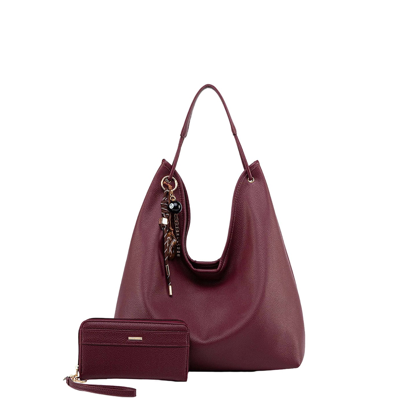 MKF Eloa Women's Hobo Bag with Wallet- 2-piece set by Mia K