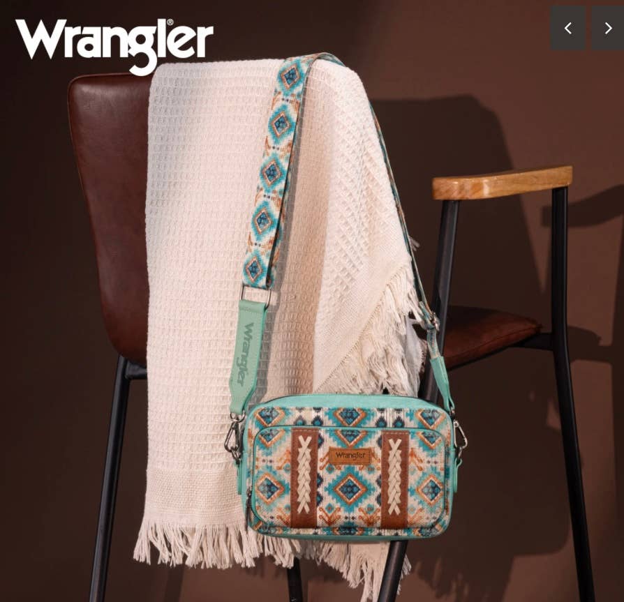 Wrangler Aztec Print Crossbody Purse With Wallet Compartment