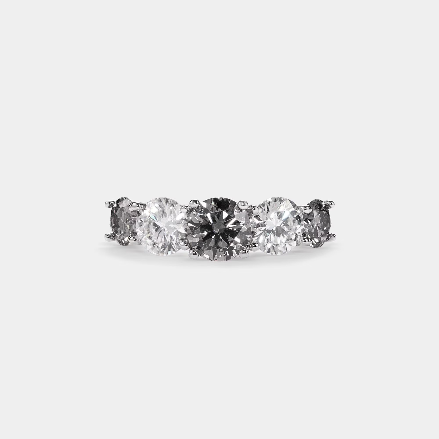 Five-Stone Color Moissanite Band Ring in 925 Sterling Silver