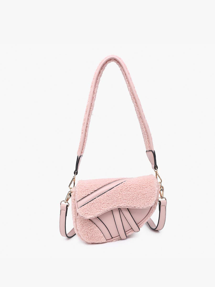 Kori Sherpa Trim Asymmetrical Crossbody Bag | M2511