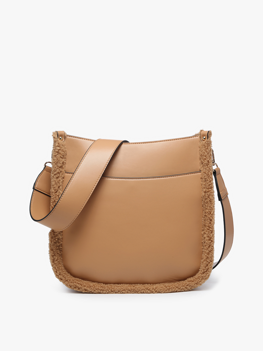 Chloe Teddy Trim Crossbody with Guitar Strap | M1977TED