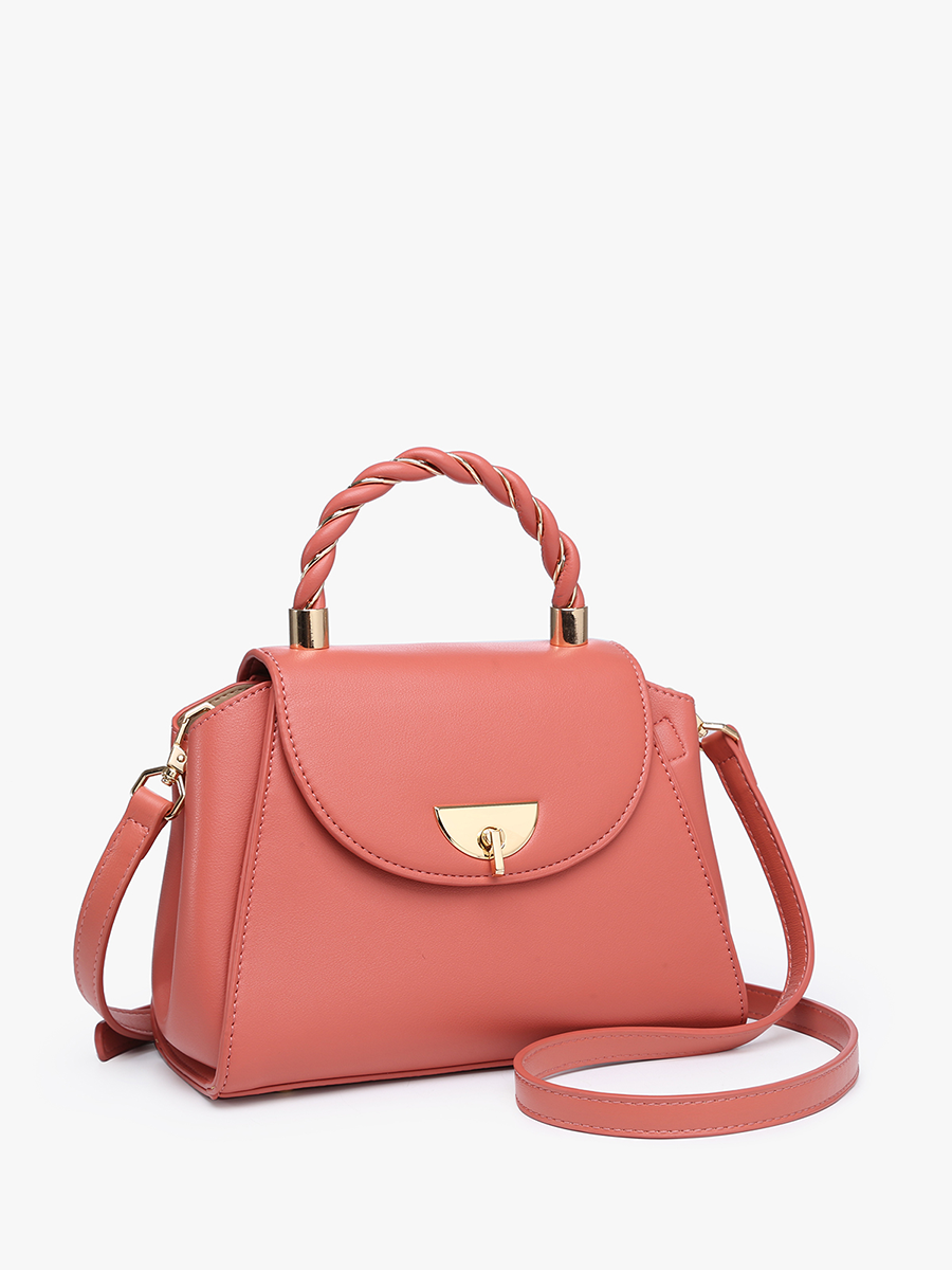 Clarke Twist Lock Small Satchel –Braided Handle Bag | EH2252