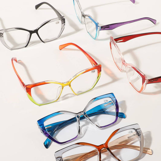 Multi-Tone Transparent Frame Reading Glasses