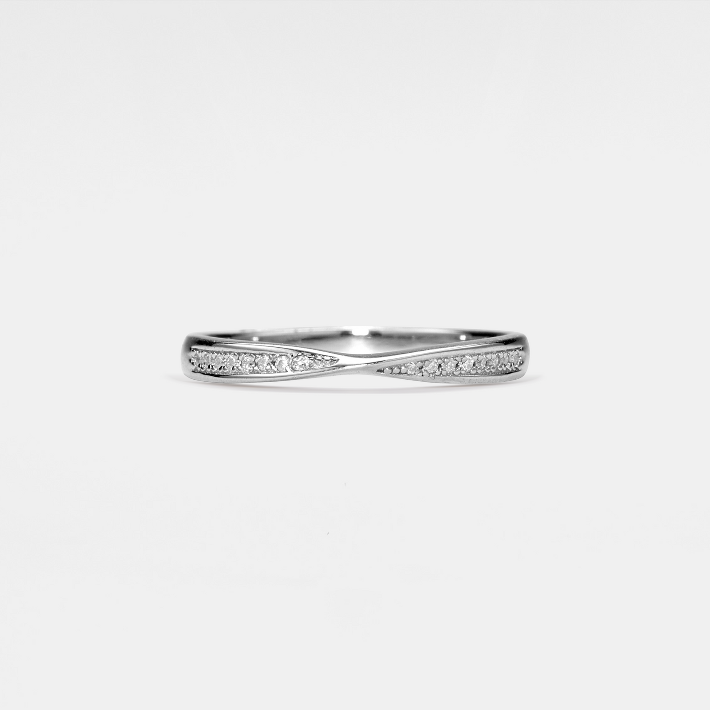 Moissanite Mobius Matching Band Ring in 925 Sterling Silver