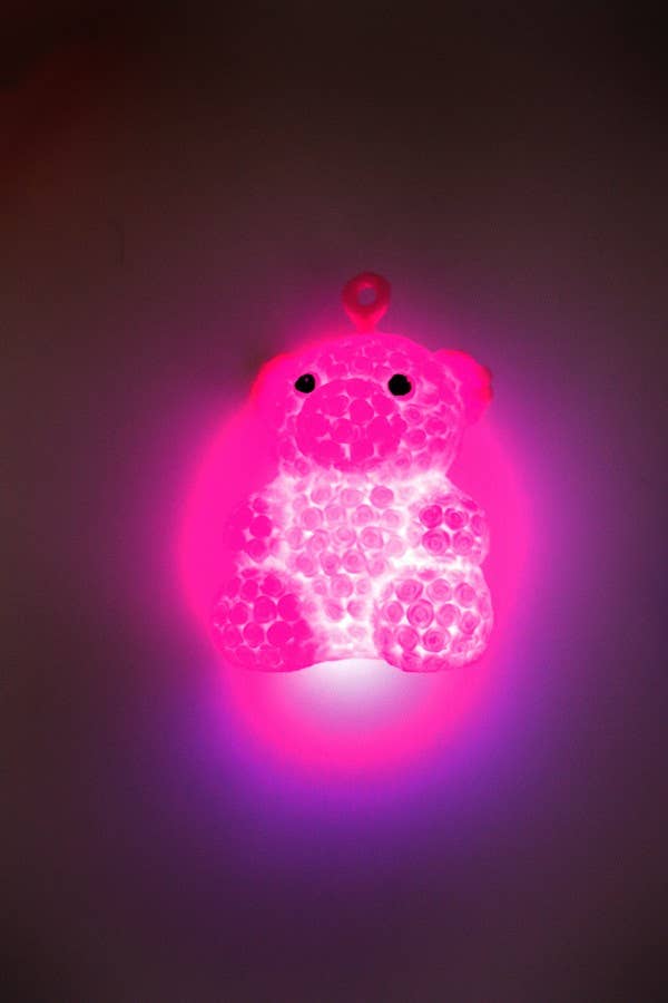 LED Lit Teddy Bear Rose  Silicone Squishy Toy