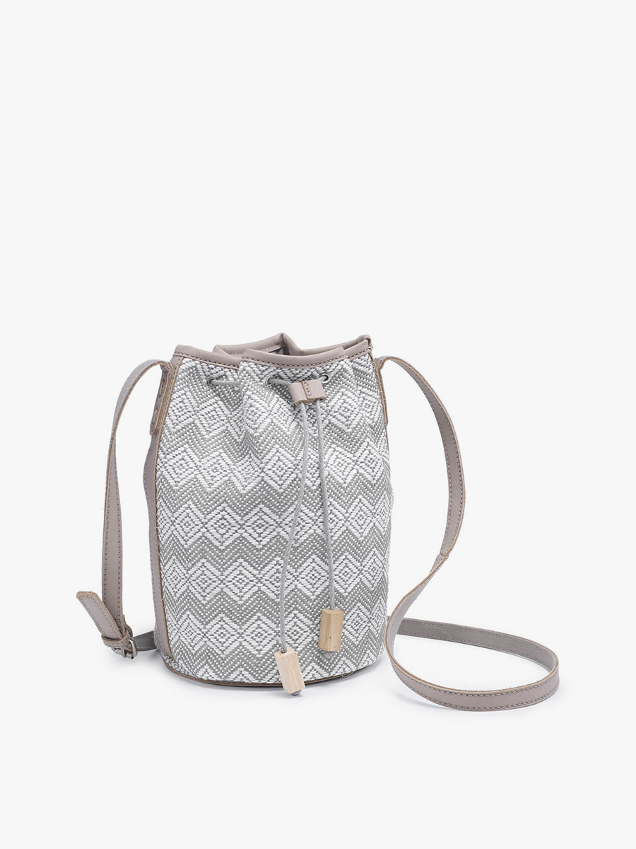 M2063 Augusta Woven Bucket Bag w/ Vegan Leather Trim