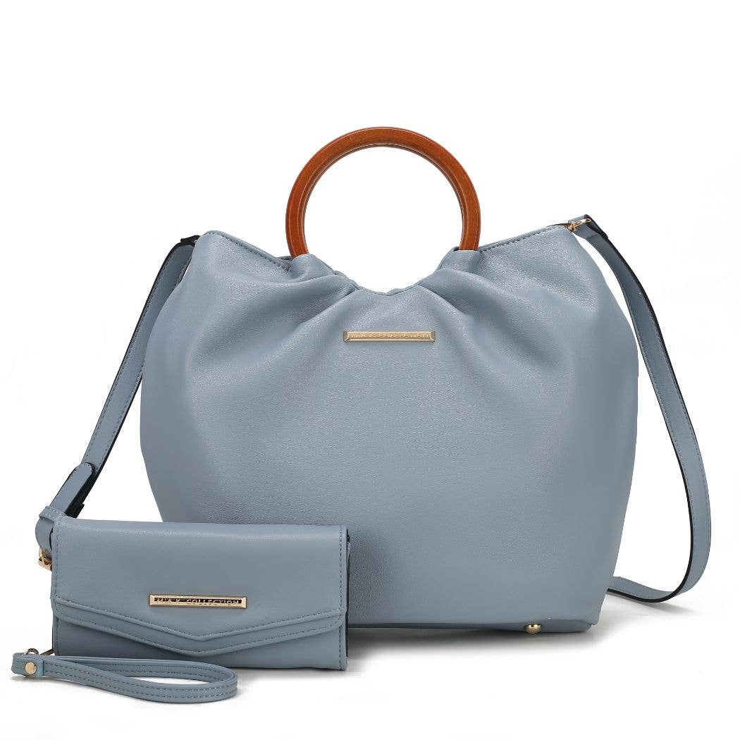 Leilani Vegan Leather Tote Bag with Wallet by Mia K