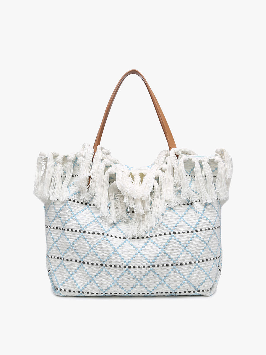 M2091 Madison Handwoven Fringe Tote – Woven Cotton Bag