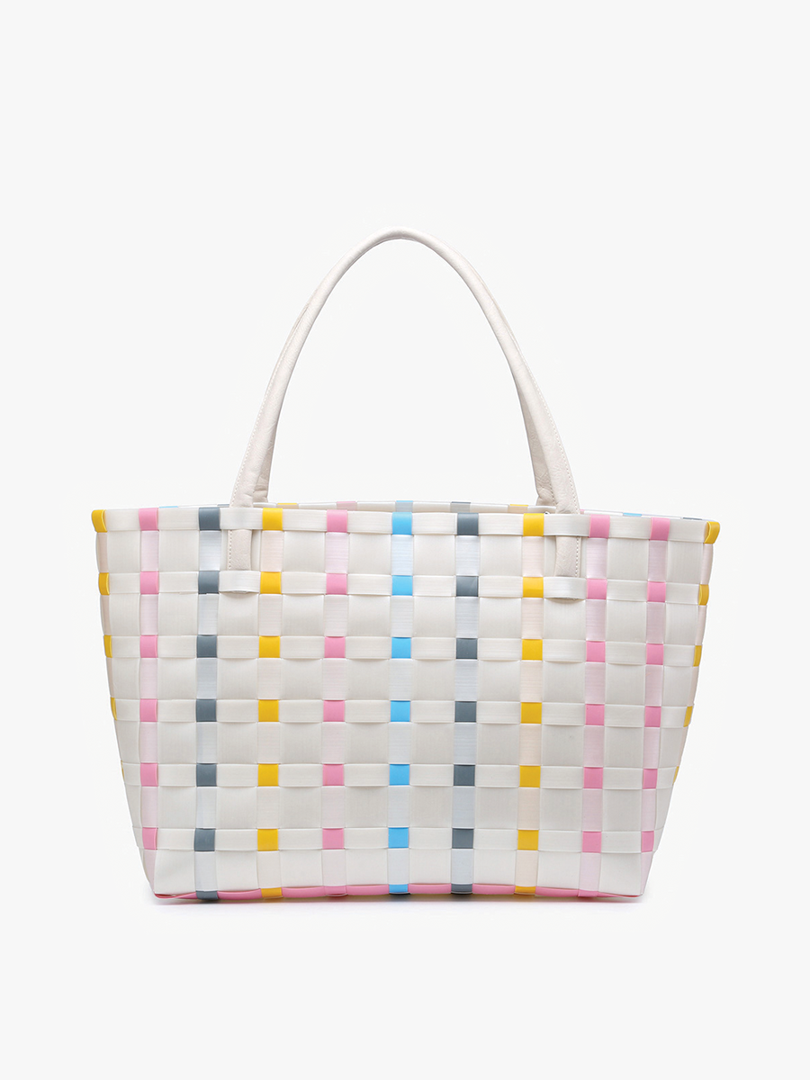 M2334 Abigail Basketweave Tote Bag – Vegan Leather Straps