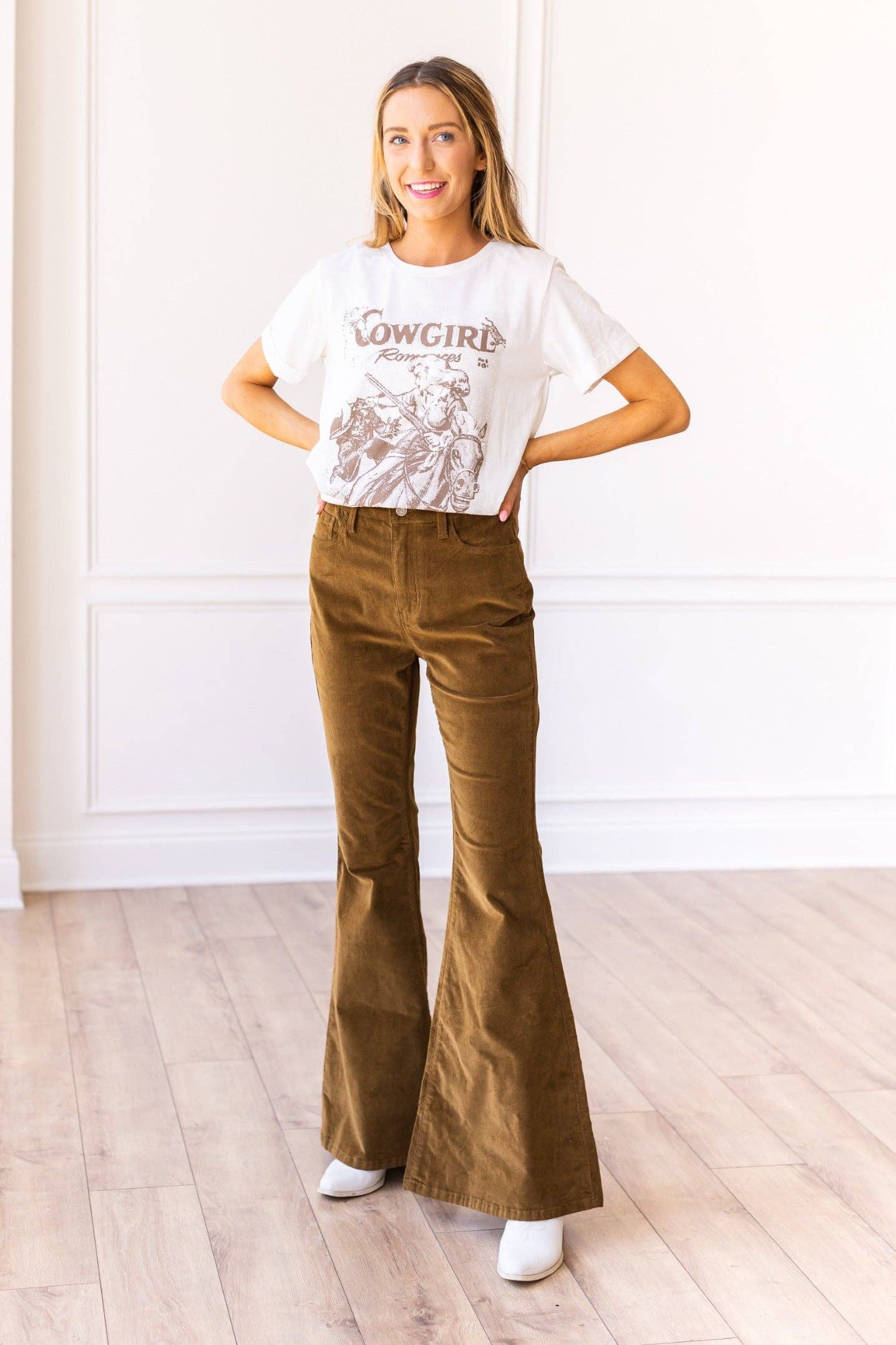 Tan Corduroy Flare Pants