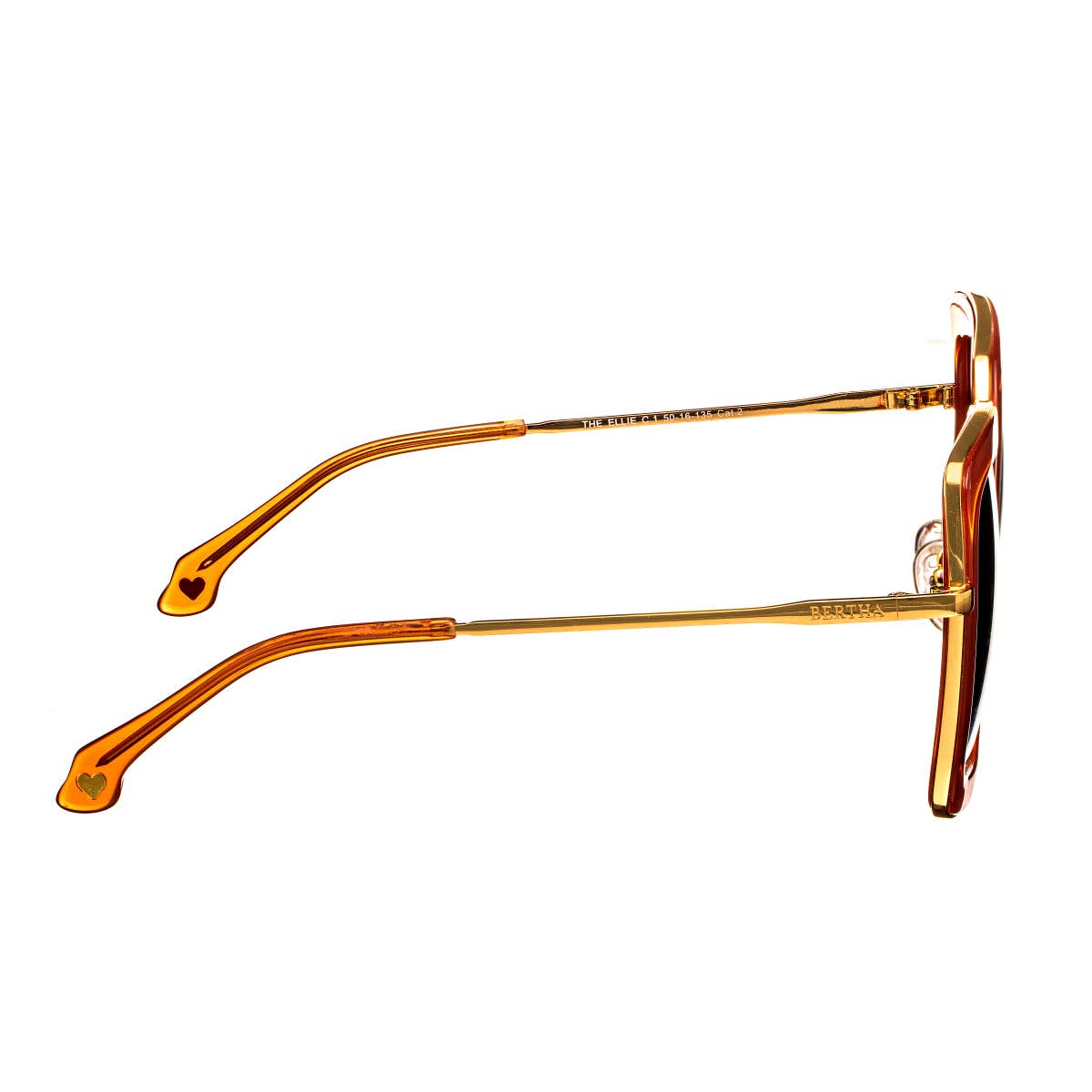 Bertha Ellie Handmade-in-Italy Polarized Square Sunglasses