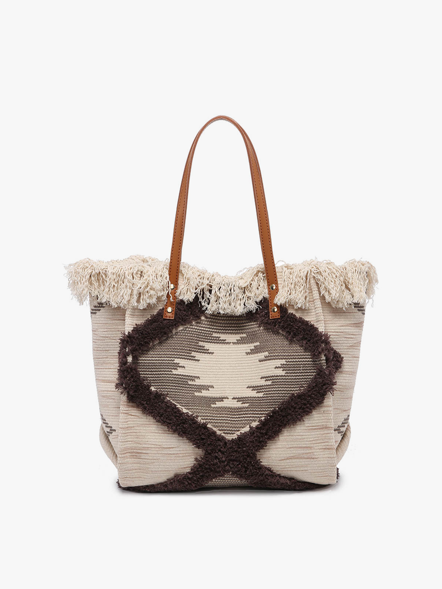 M2091 Madison Handwoven Fringe Tote – Woven Cotton Bag