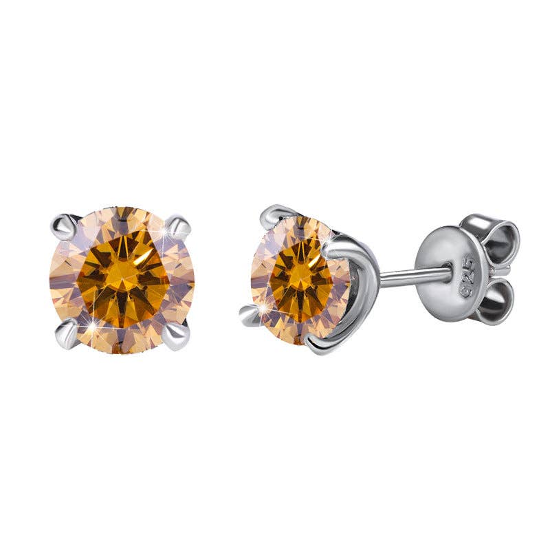 359 Color Moissanite Wedding Stud Earring in 925 Sterling Silver