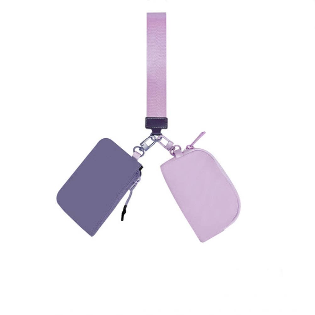 Clippable Dual Pouch Wristlet Wallet