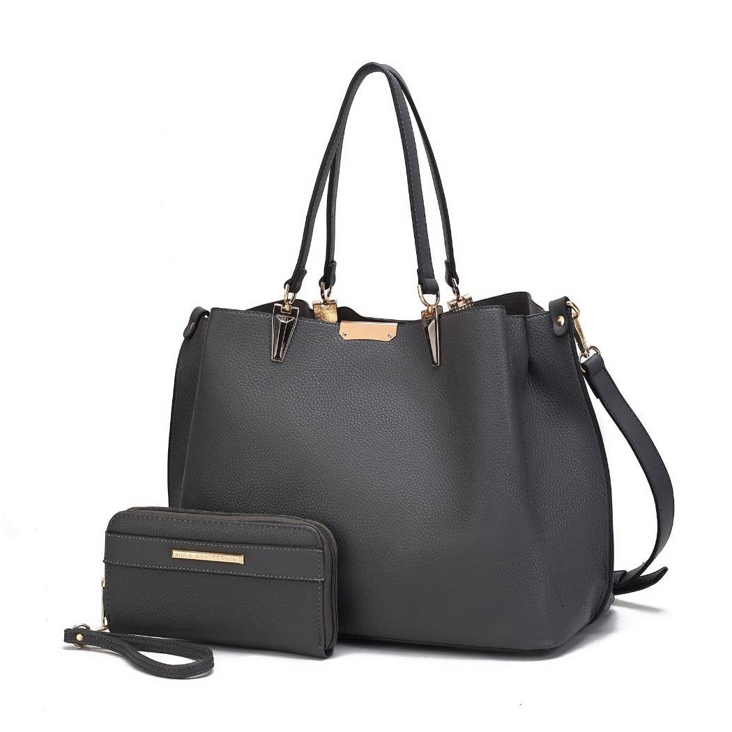 Kane Vegan Leather Women Satchel Bag with Wallet by Mia K