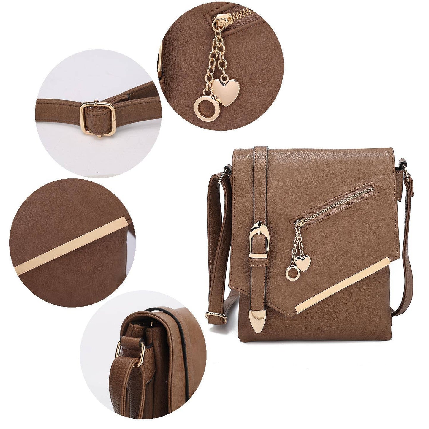 383 Jasmine Women's Crossbody Handbag Vegan Leather By Mia K