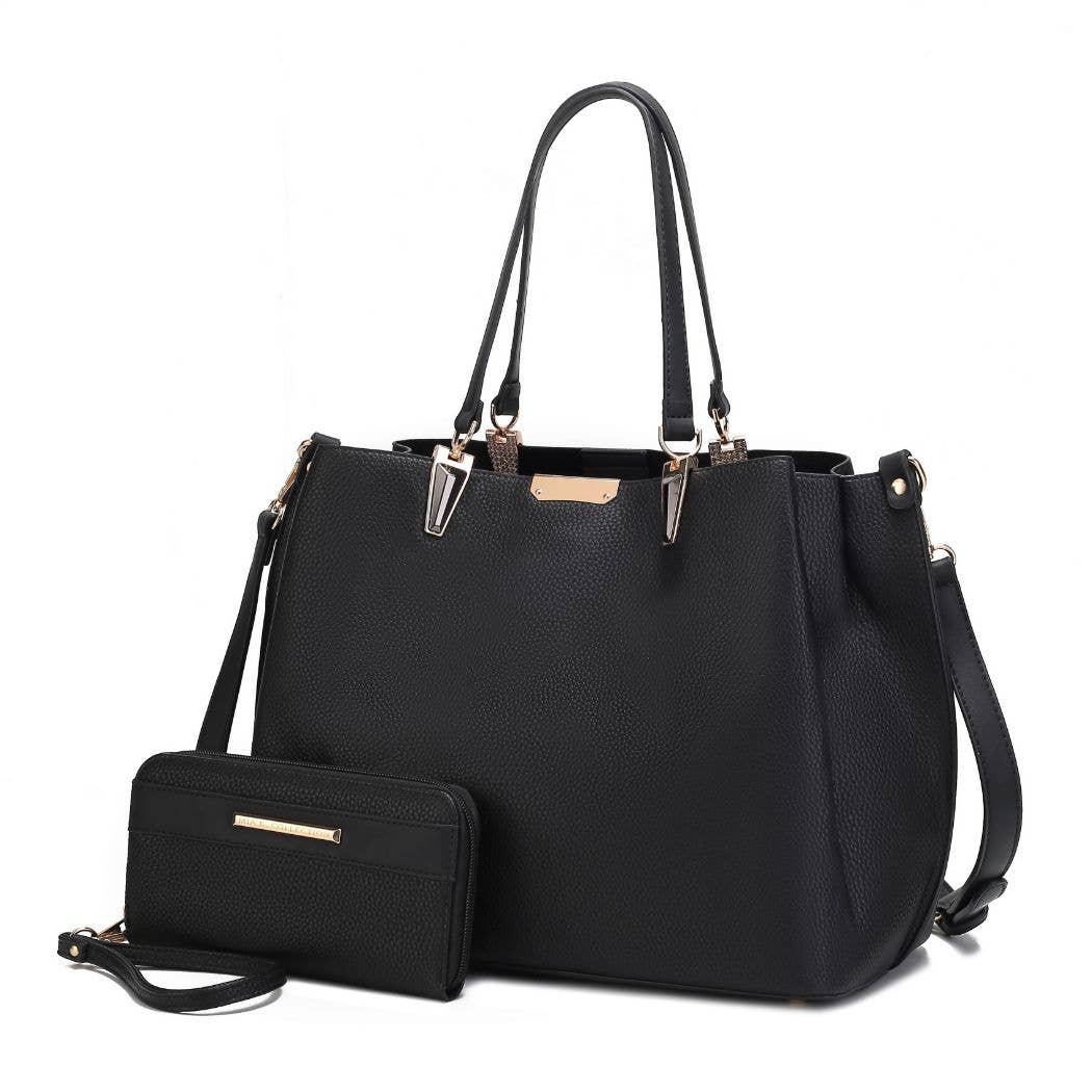 Kane Vegan Leather Women Satchel Bag with Wallet by Mia K