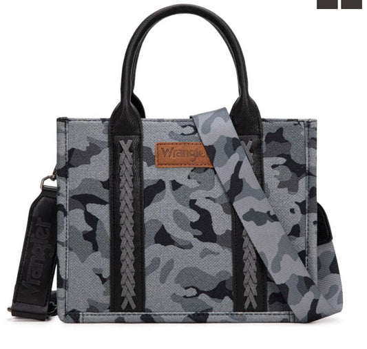 392 Wrangler Camo Print Tote/Crossbody - Black