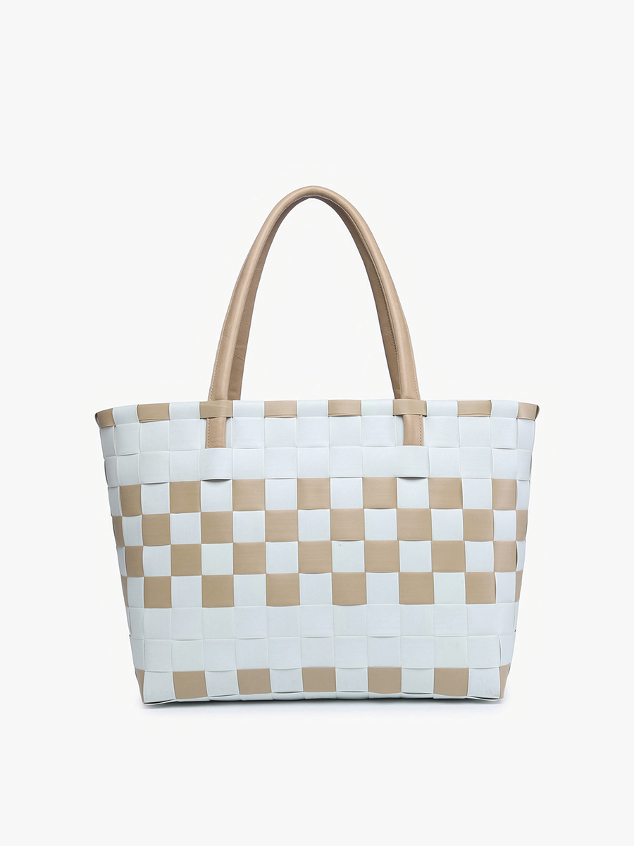 M2334 Abigail Basketweave Tote Bag – Vegan Leather Straps