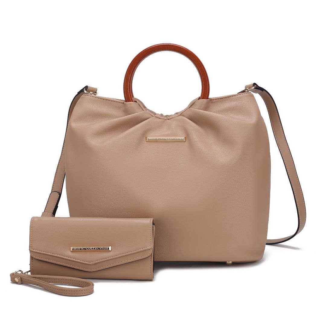 Leilani Vegan Leather Tote Bag with Wallet by Mia K