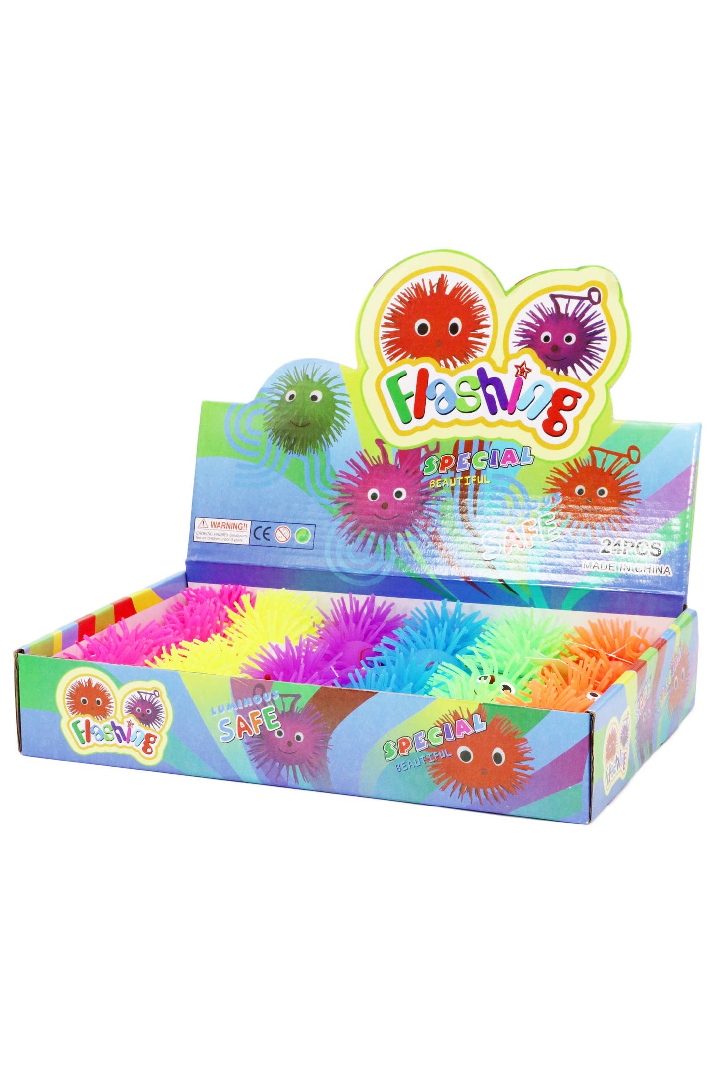 Smiley Puffer LED Light-Up Squishy Ball - 2.5 Inch