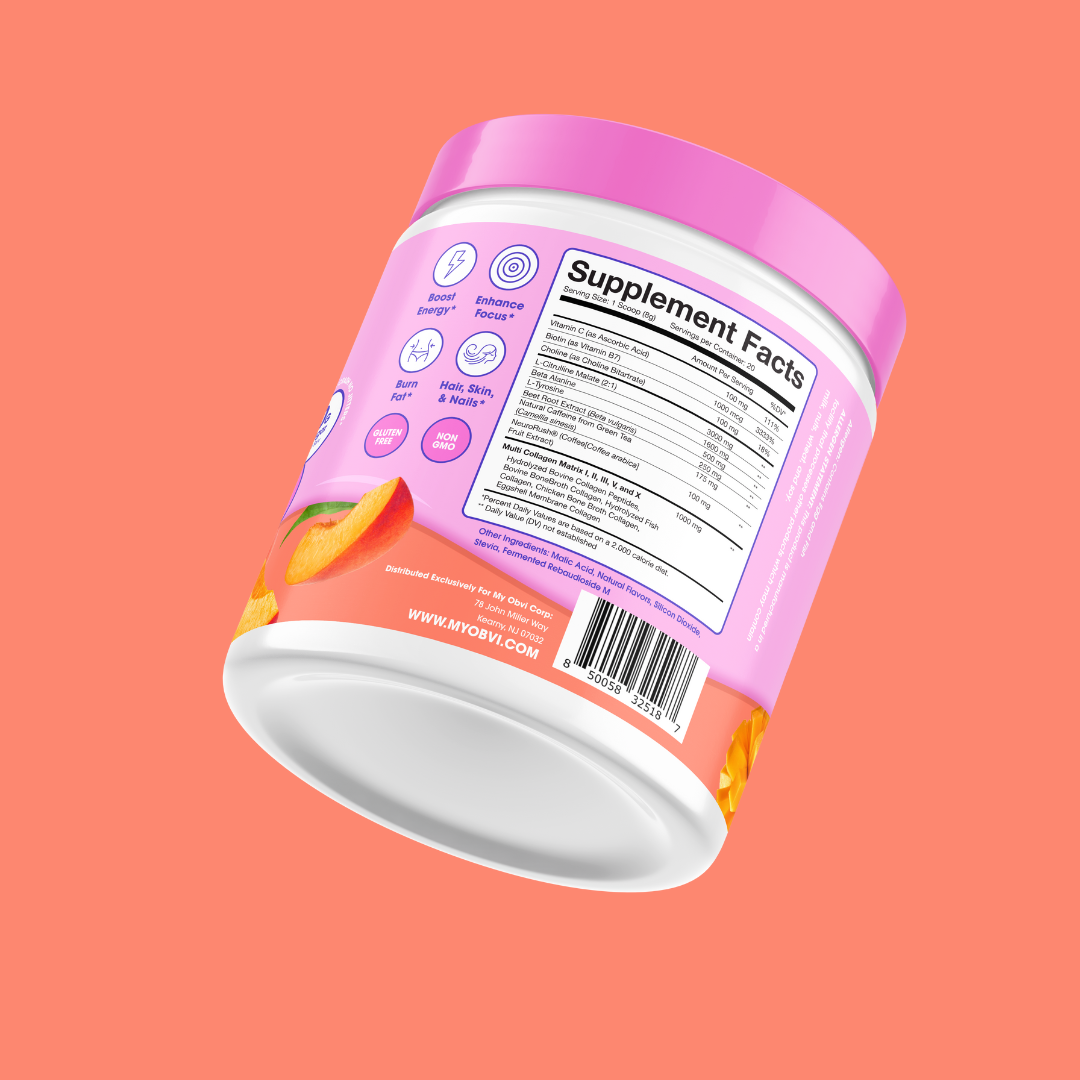 Obvi Collagenic Peach Mango Pre-Workout Boost Drink