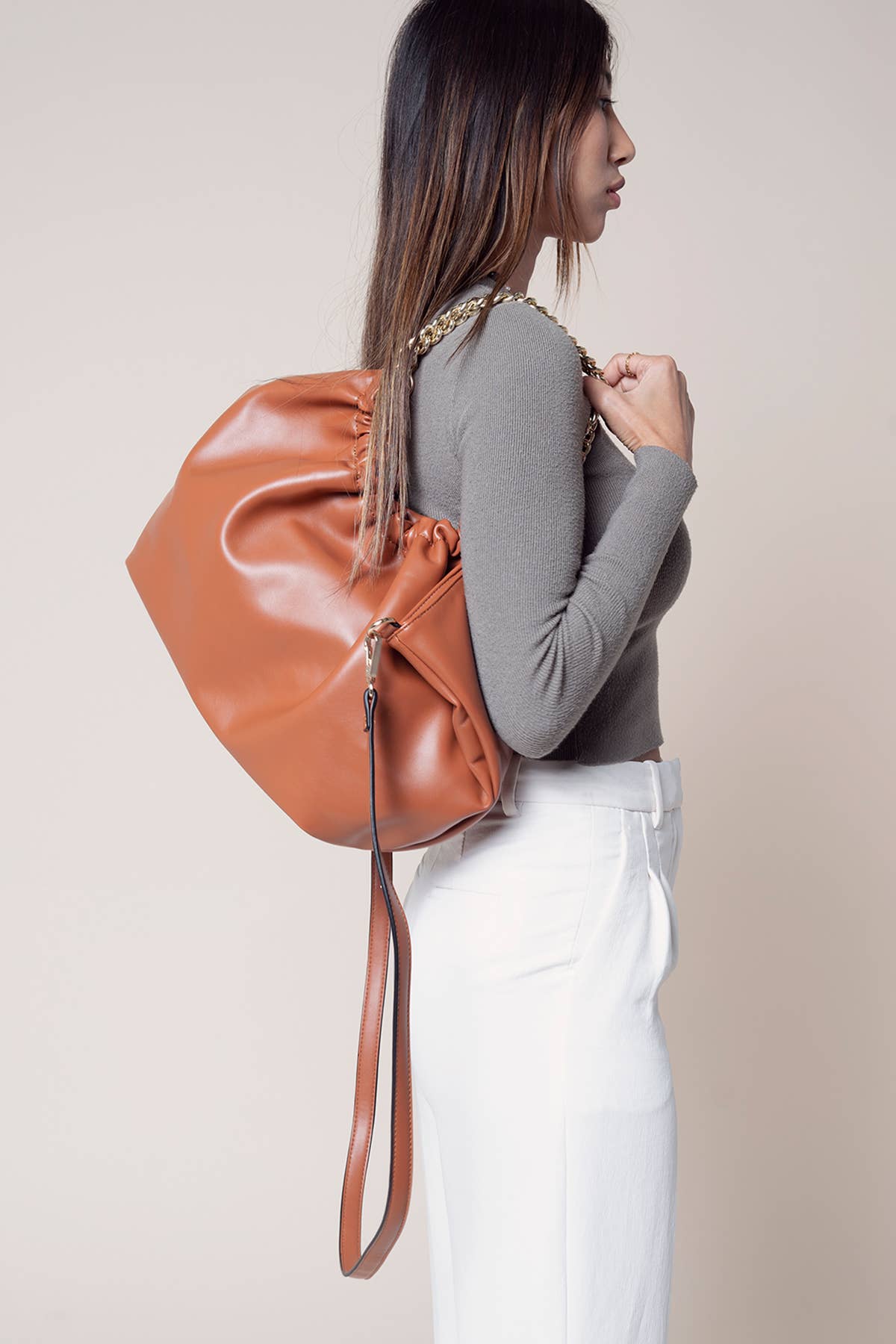 M2343 Stassi Slouchy Satchel Bag – Chain Strap