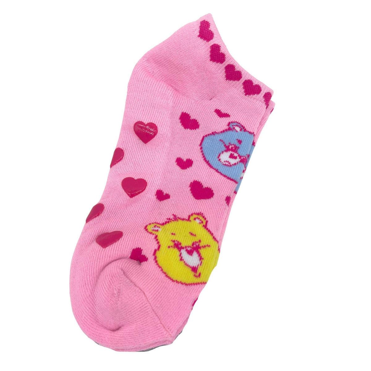 2 Pair Care Bears No Show Gripper Socks Size 9–11