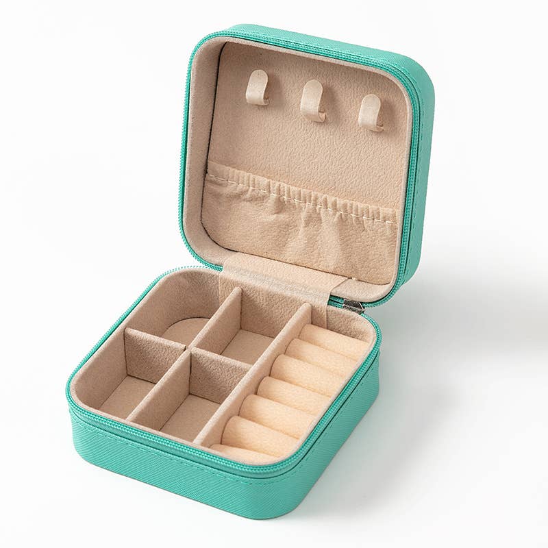 407 Portable Mini Square Jewelry Organizer Travel Box Case