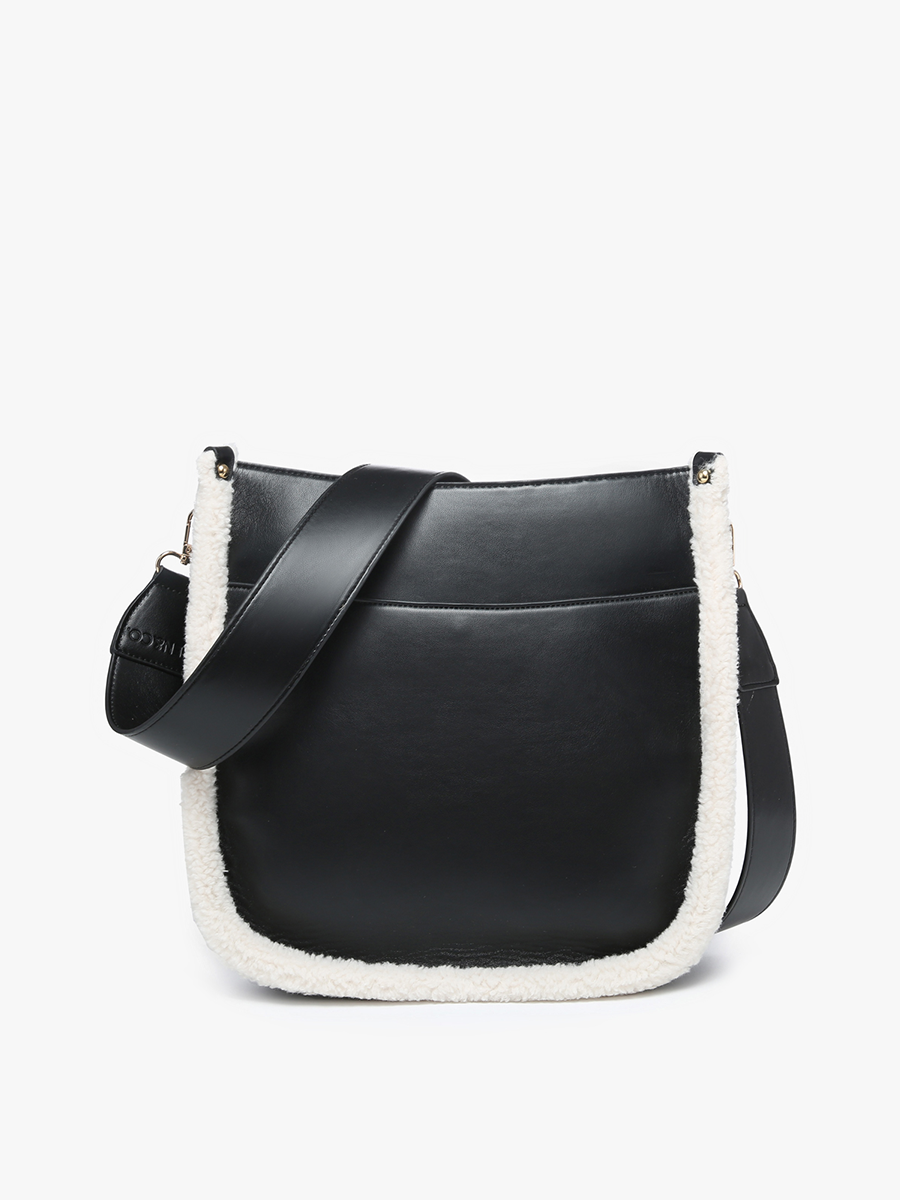 Chloe Teddy Trim Crossbody with Guitar Strap | M1977TED