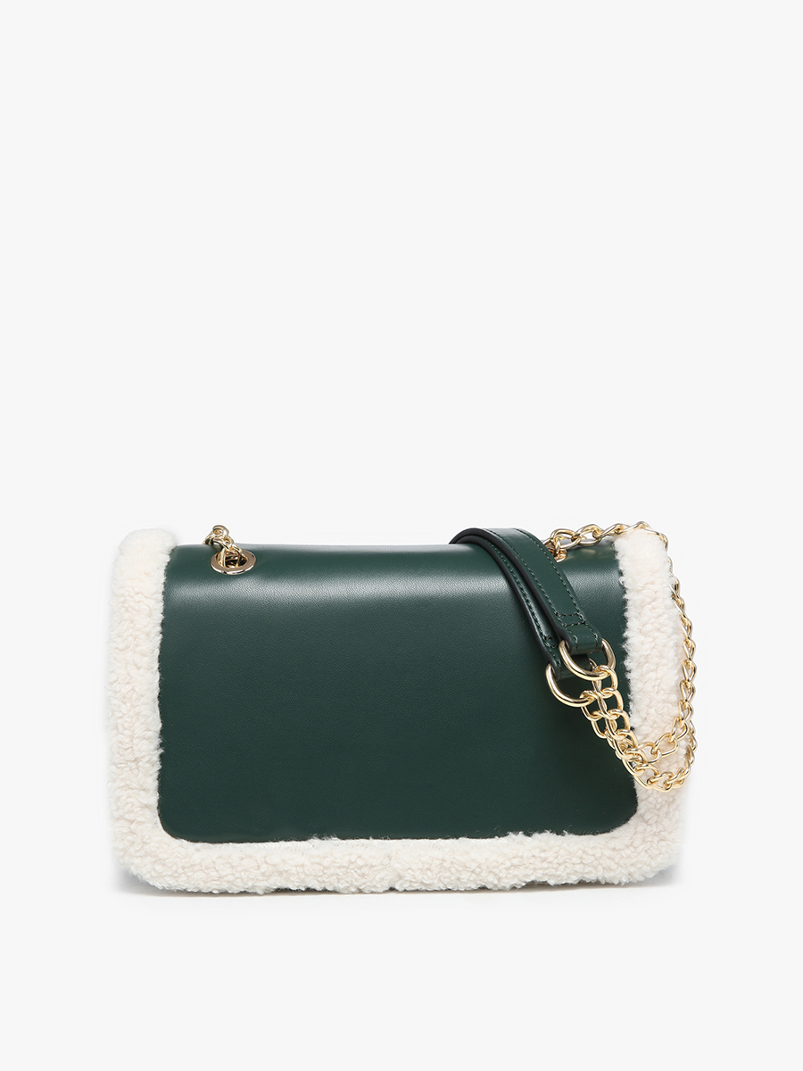 Coco Sherpa Trim Crossbody Bag – Chain Strap | M2356