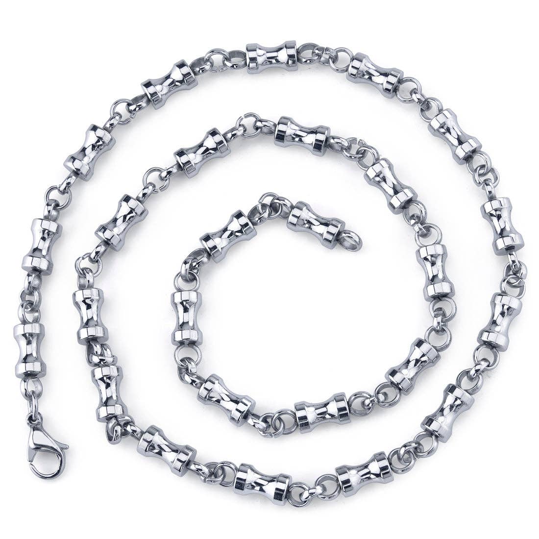2824 -22 Inch Stainless Steel Dumbbell Links Chain Necklace