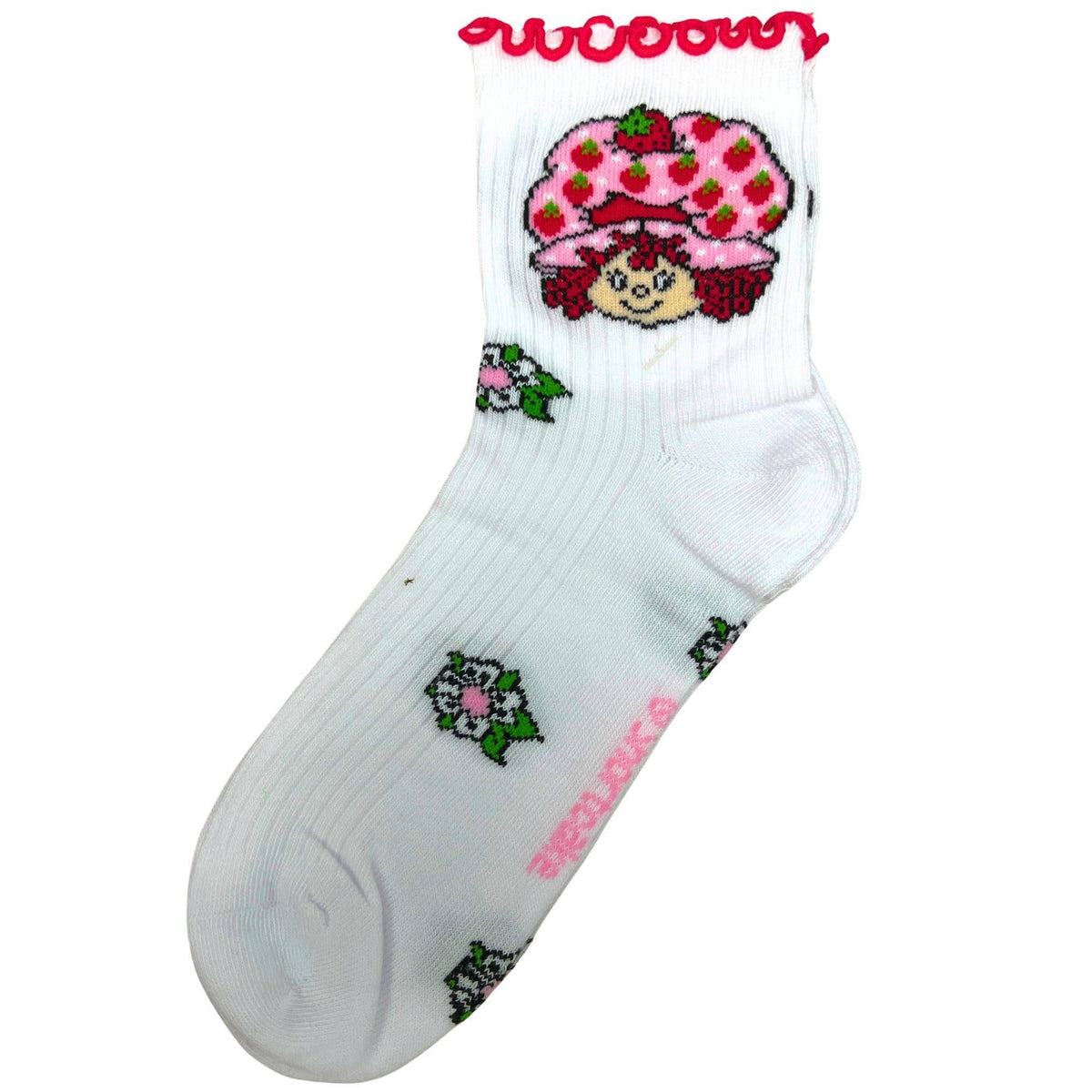 Strawberry Shortcake Capri Socks in White Size 9-11