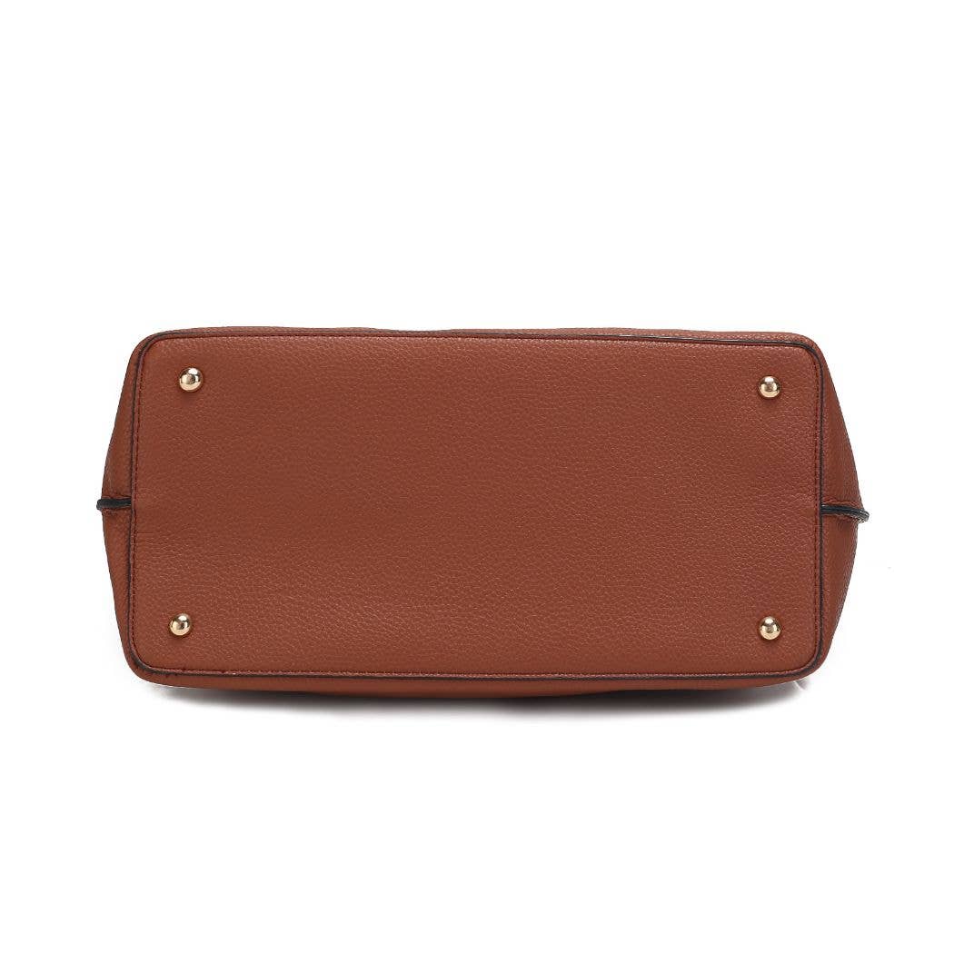 Kane Vegan Leather Women Satchel Bag with Wallet by Mia K