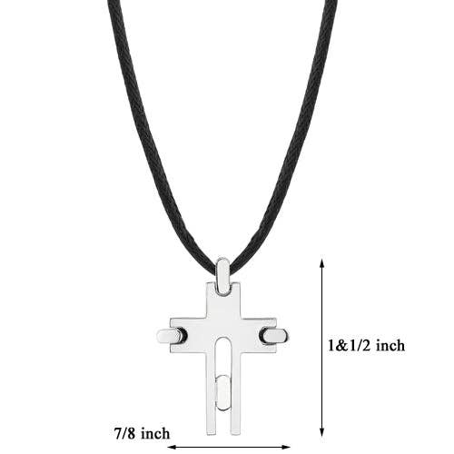 426 Modern Cross Pendant Necklace Stainless Steel