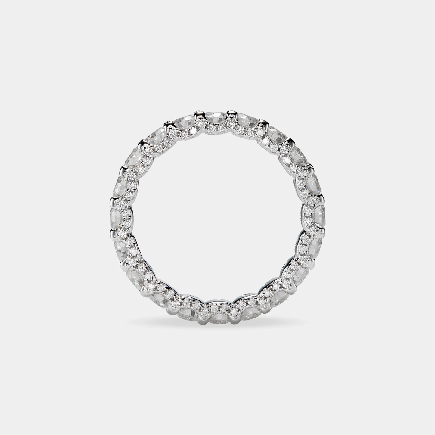Moissanite Eternity Engagement Ring in 925 Sterling Silver