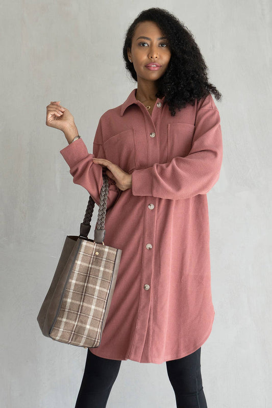 Edith Long Shacket with Pockets | SKT2205