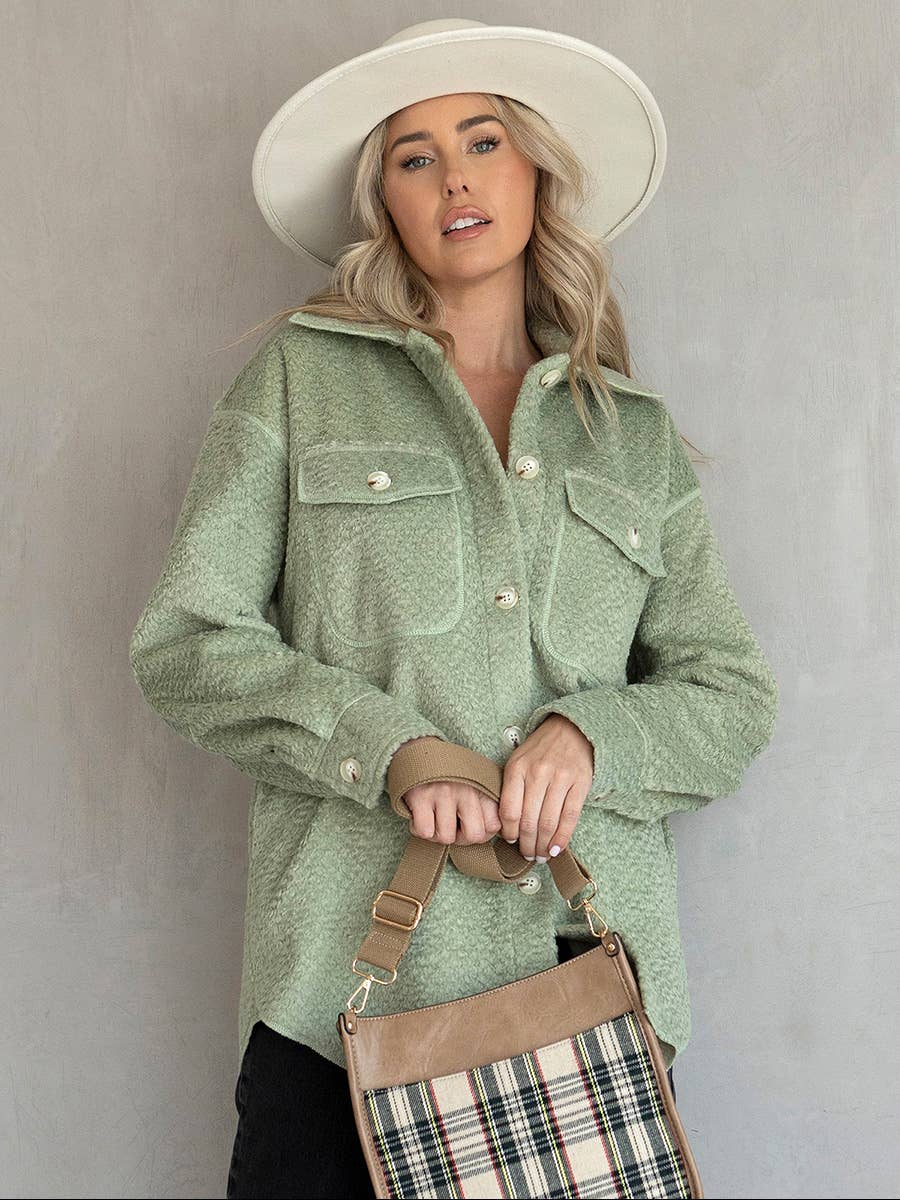 Lyric Knit Textured Jacket w/ Faux Pockets | JKT2206